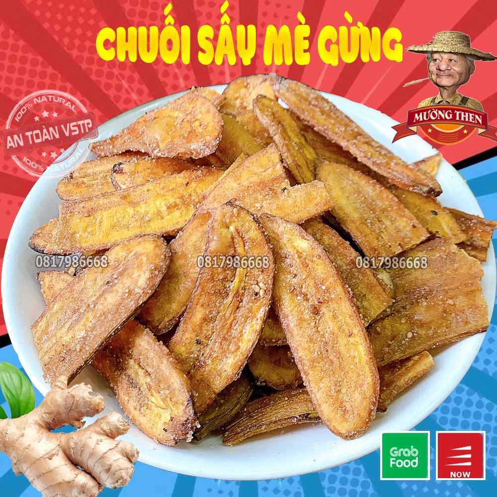 Chuối Sấy Mè Gừng Vị Giòn Tan 260g Mường Then Đồ Ăn Vặt