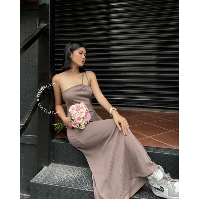 Đầm body nữ thun thiết kế dây đôi lệch vai tôn dáng chữ S siêu mượt mà MIEU - JJL20