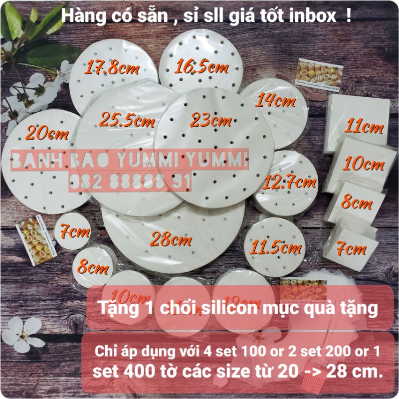 Giấy nến tròn đục lỗ set 100 tờ đến 400 tờ - dùng lót Xửng hấp và Nồi chiên không dầu ( sỉ sll inbox )