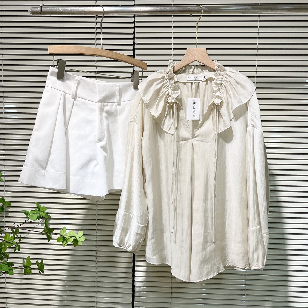 Áo sơ mi cổ bèo silk , Peace House Clothing