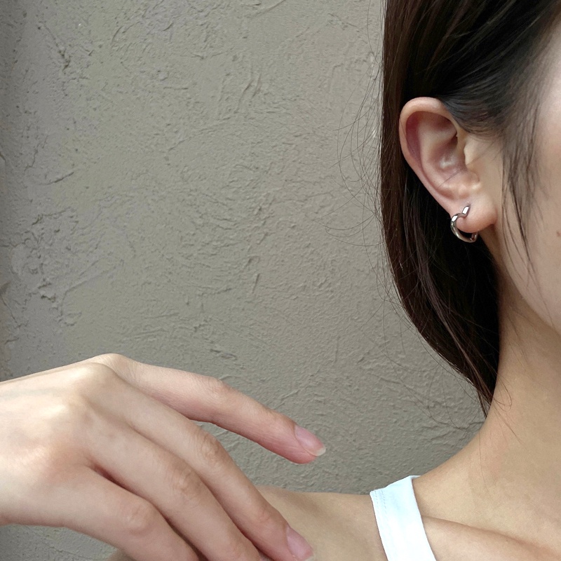 Khuyên Tai Bạc Hình Trái Tim Đơn Giản Thời Trang