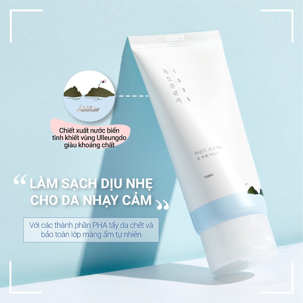 [Mã INCU20 giảm 20K đơn 150K] Sữa rửa mặt tạo bọt dịu nhẹ Round Lab 1025 Dokdo Cleanser 150ml