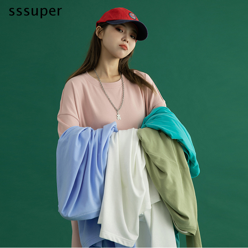 t-shirts long sleeve new solid color fashion ulzzang women loose | BigBuy360 - bigbuy360.vn