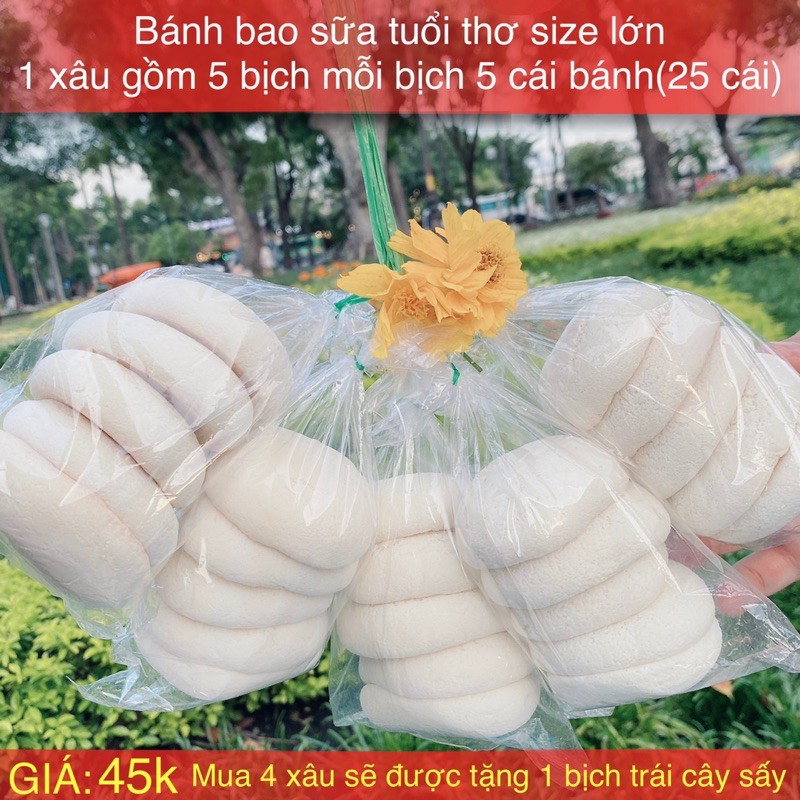 combo KM 4 xâu bánh lớn tặng 1 bịch trái cây sấy