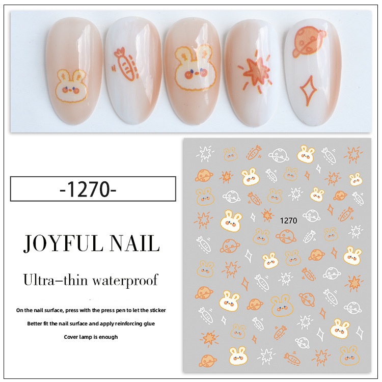 Nhãn dán họa tiết hoạt hình dễ thương trang trí móng tay nghệ thuật