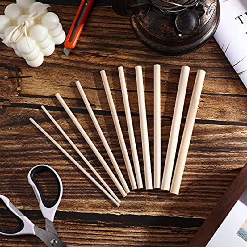 Set 100 Que Dowel Bằng Gỗ 1 / 8,3 / 16,1 / 4,5 / 16,3 / 8X6Inch Làm Thủ Công DIY Đa Ứng Dụng