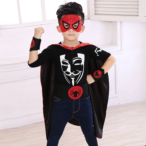 Áo Choàng Hóa Trang Siêu Anh Hùng / Người Nhện / Người Dơi / Captain America Nhân Dịp Halloween Cho Bé Trai