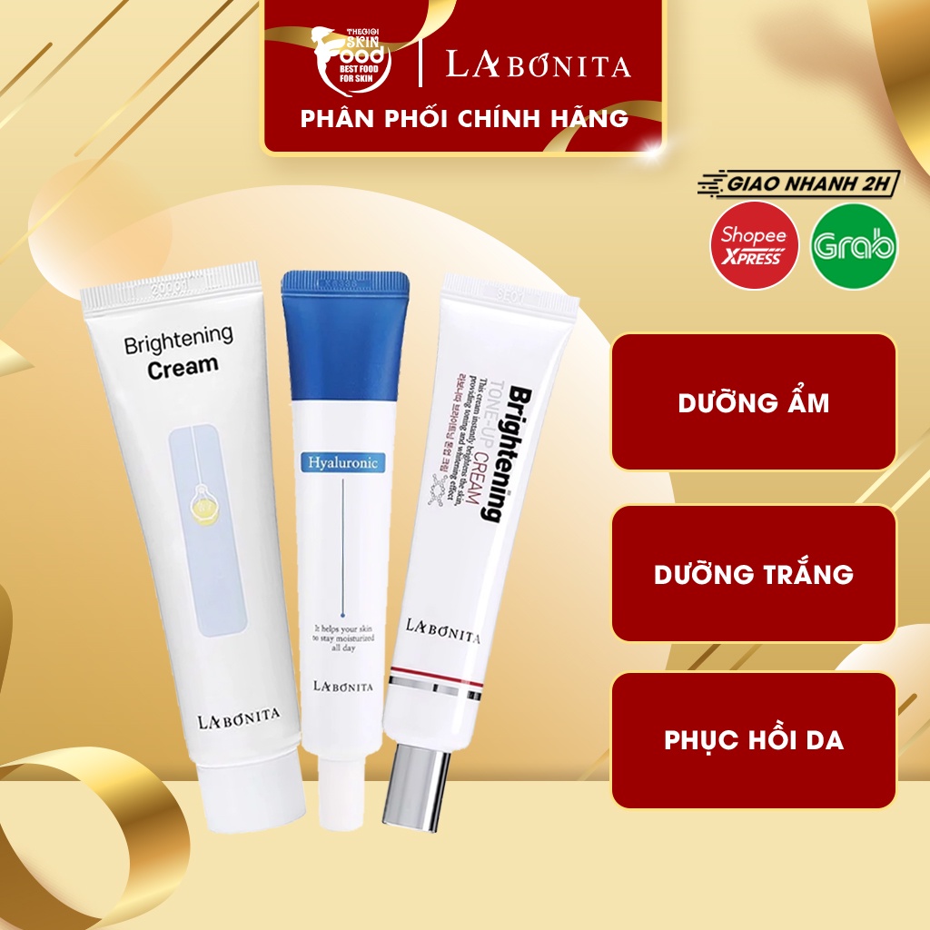 Kem Dưỡng Ẩm Sáng Da &amp; Phục Hồi Da La Bonita Brightening Tone Up, Vital Hyaluronic Acid Cream