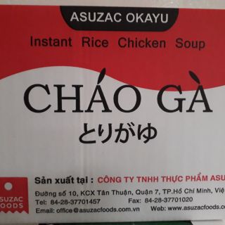 Thùng 12 ly cháo gà Asuzac_ cháo sấy_ cháo dinh dưỡng ăn liền