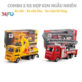 [Mã TOYNOV hoàn 20K xu đơn 50K] Combo 2 đồ chơi bé trai mô hình xe mini hợp kim quán tính cho bé