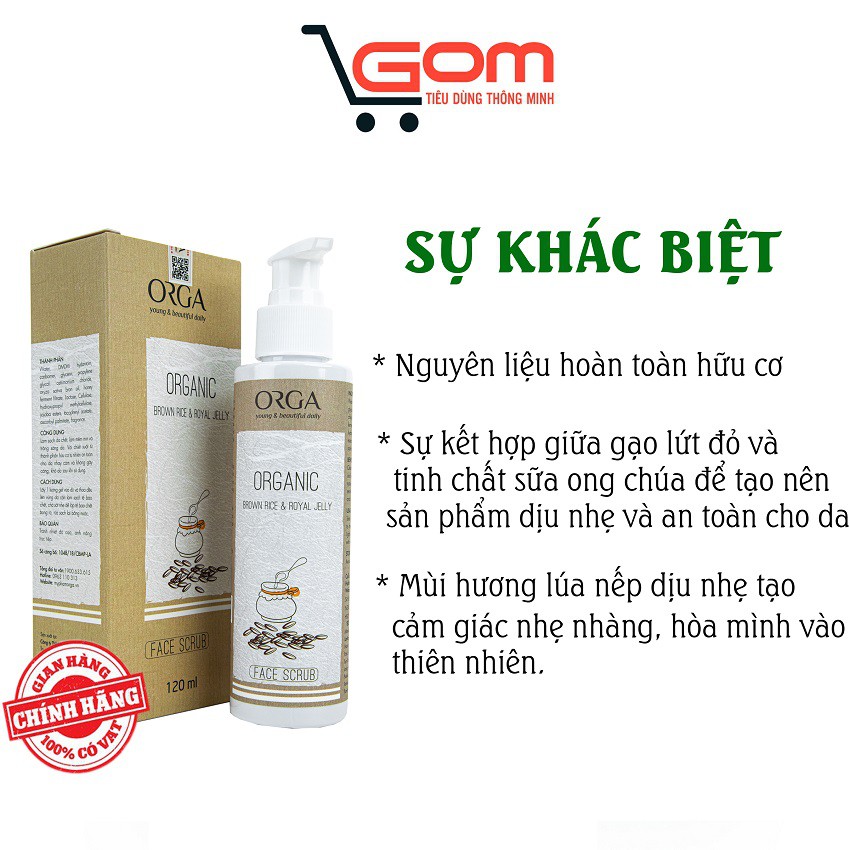 [CHÍNH HÃNG] Tẩy Tế Bào Da Chết Gạo Lứt Cho Mặt 2021 GOM CI4, Gel Hạt Tẩy, Ngừa Mụn, Trắng Da, Trẻ Hóa 120ml