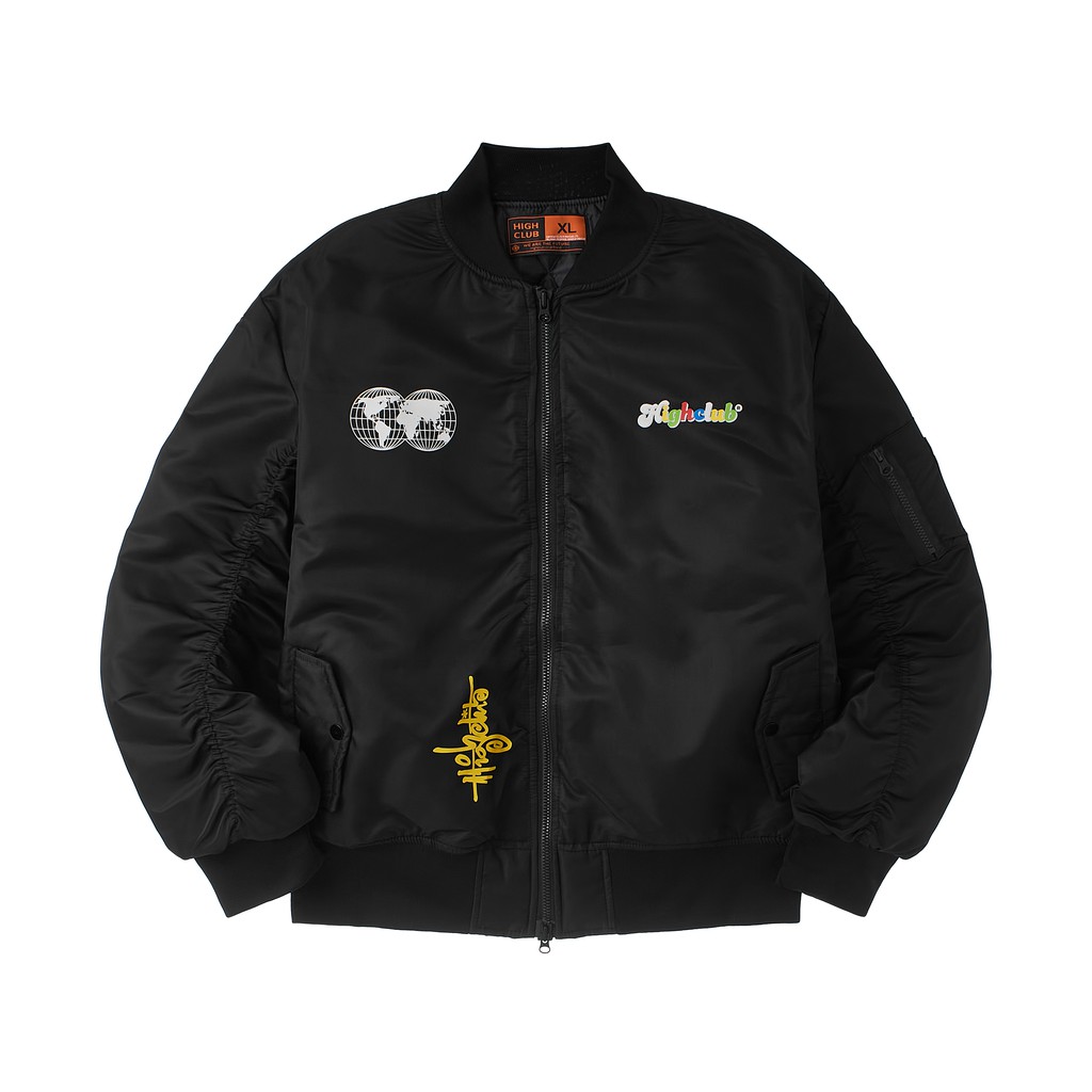 Áo Khoác Bomber WORLDWIDE Unisex Nam/Nữ Dù 2 Lớp Chần Bông - HIGHCLUB Brand Chính Hãng