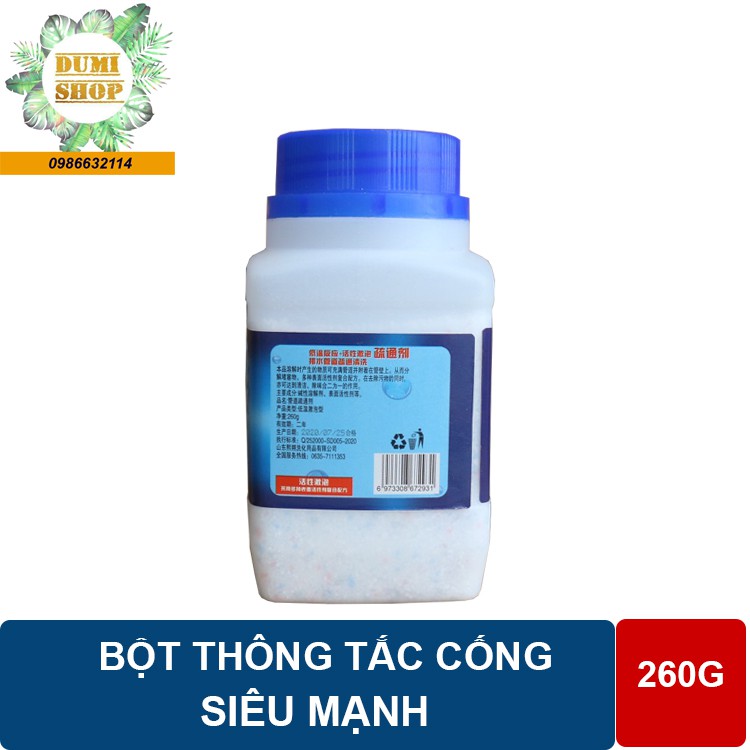 Bột thông cống cực mạnh chai 260g Bột thông tắc bồn cầu