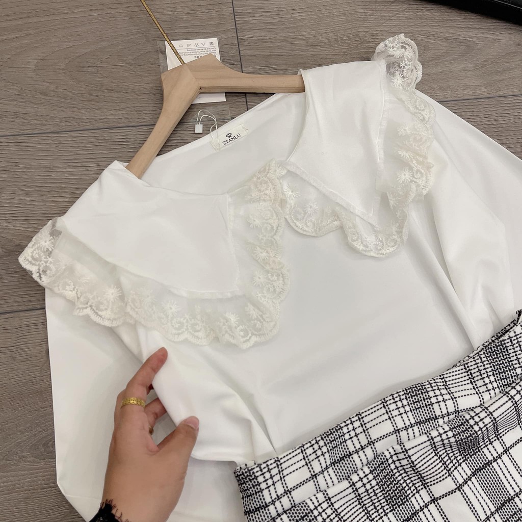 Áo Sơ Mi Bánh Bèo Mix Chân Váy Kẻ Karo Cho Nữ Hàng Loại I Cực Xinh | BigBuy360 - bigbuy360.vn