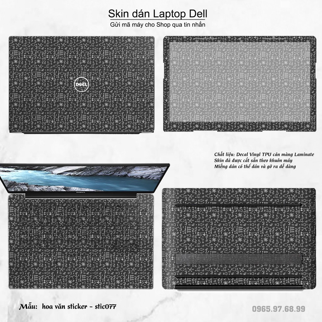 Skin dán Laptop Dell in hình Hoa văn sticker _nhiều mẫu 13 (inbox mã máy cho Shop)