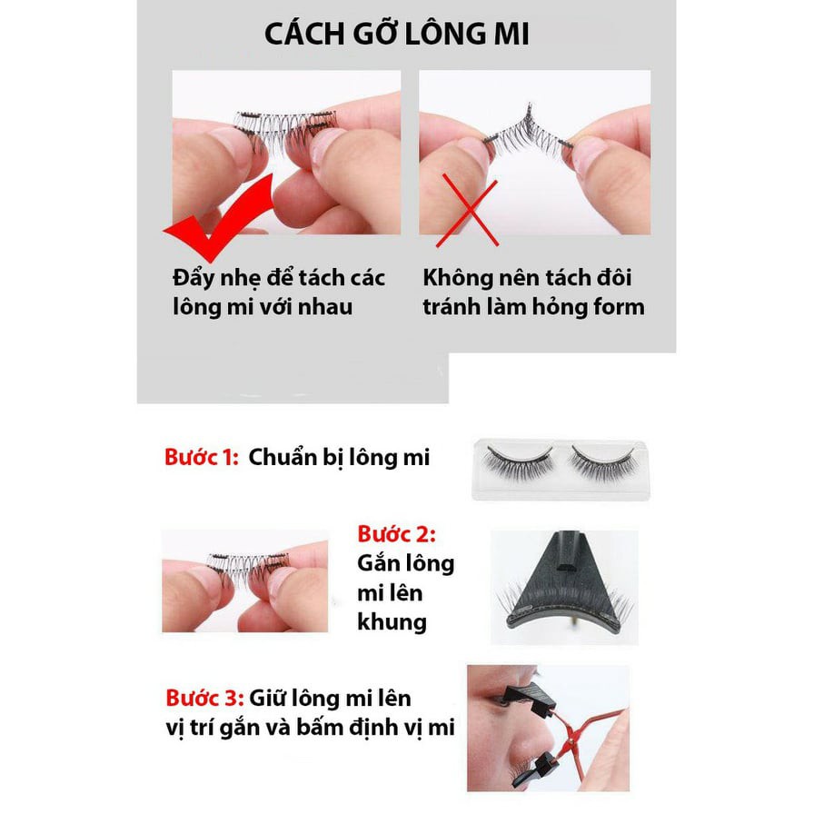 Combo kẹp mi và mi giả nam châm đồ kẹp mi siêu nhanh siêu bền bấm mi shu uemura