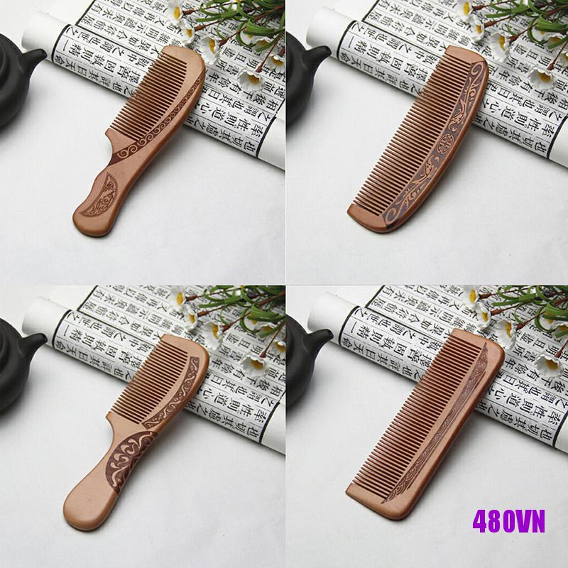 Lược Gỗ Đào Tự Nhiên Chống Tĩnh Điện Massage Da Đầu