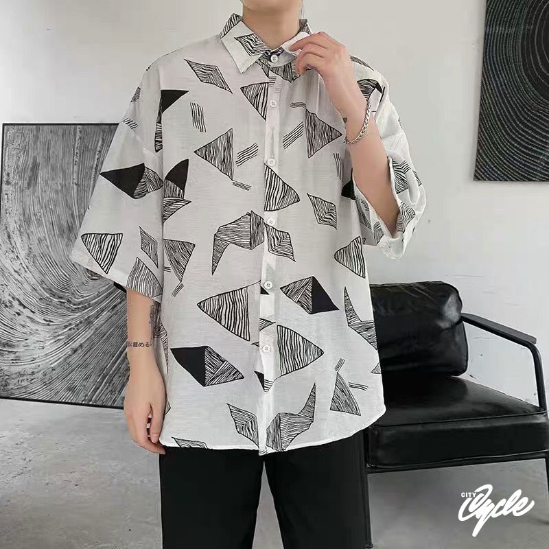 Áo sơ mi ngắn tay tam giác City Cycle - Áo sơ mi nam nữ Unisex form rộng Local Brand | BigBuy360 - bigbuy360.vn