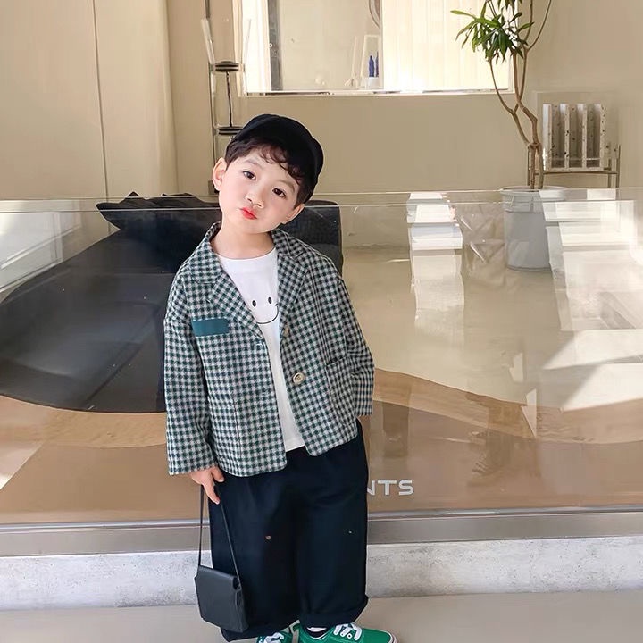 [Babycat] Hàng Có Sẵn Bán Chạy Áo Khoác Phong Cách Nhật Hàn Kẻ Sọc Caro Thời Trang Xuân Thu Nhật Bản Dành Cho Bé Trai