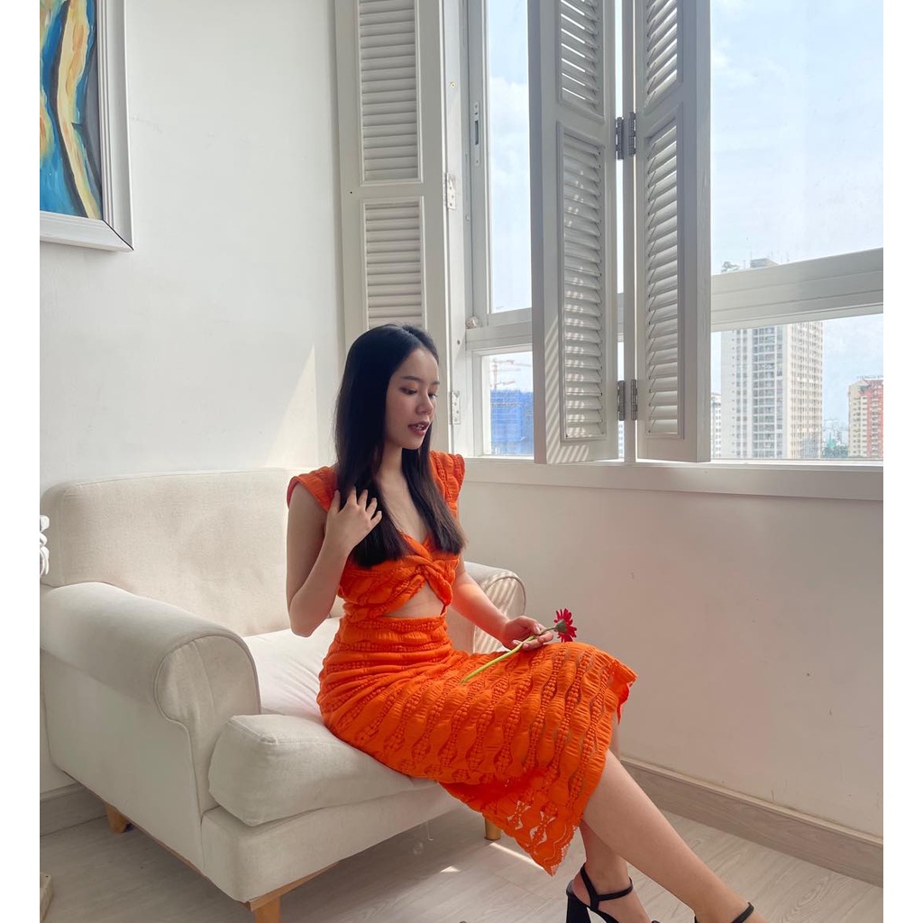 KT83-ĐẦM BODY NƠ CHÉO CUTOUT