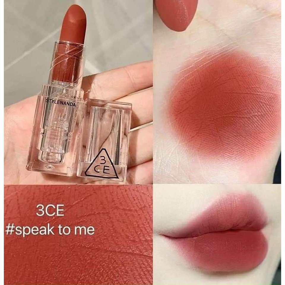 Son thỏi 3ce màu Speak To Me đỏ mận, chất son lì mềm mượt màu son siêu dễ đánh
