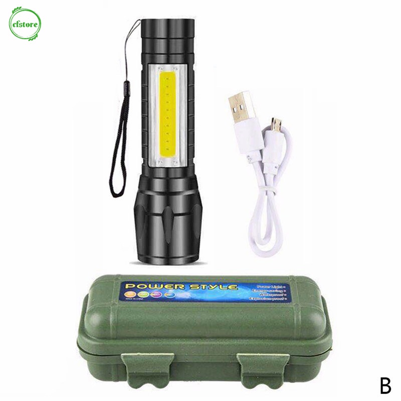 Đèn pin LED mini sạc USB 3 chế độ tiện dụng