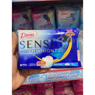Combo 2 gói băng vệ sinh Diana Sensi Cool Fresh Night 35cm 3 Miếng