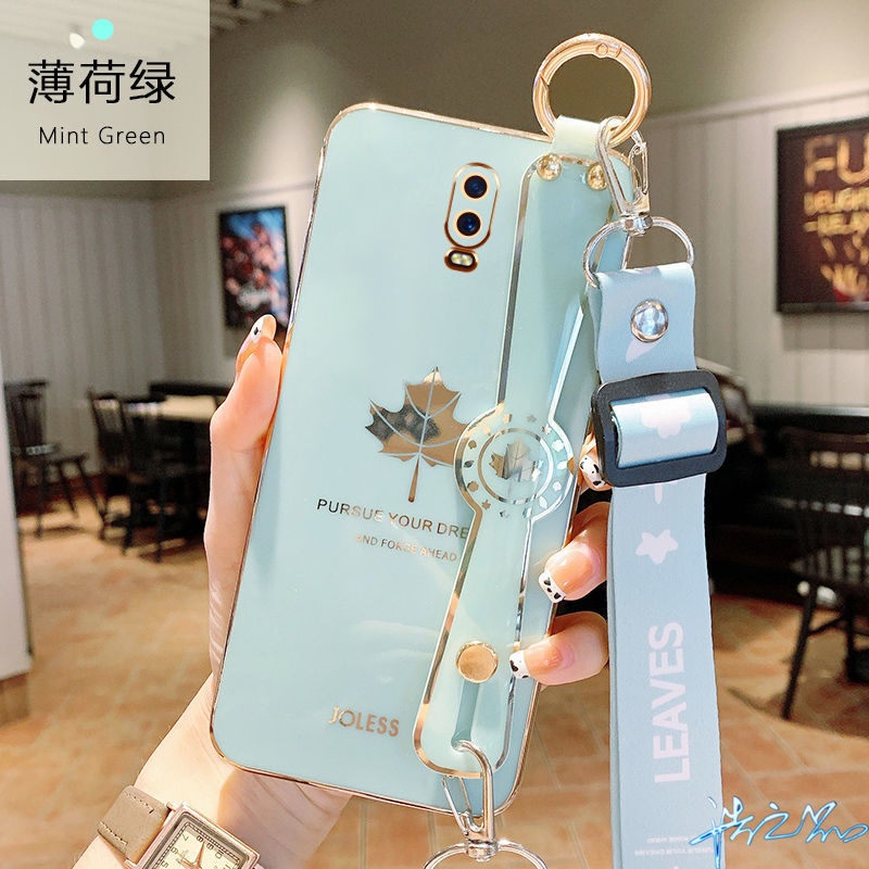 Ốp Điện Thoại Họa Tiết Lá Phong Có Dây Đeo Tay Cho Oppo F11 Pro F11 F9 F7 F5 F17 Pro F1S A59 A57 R17 Pro