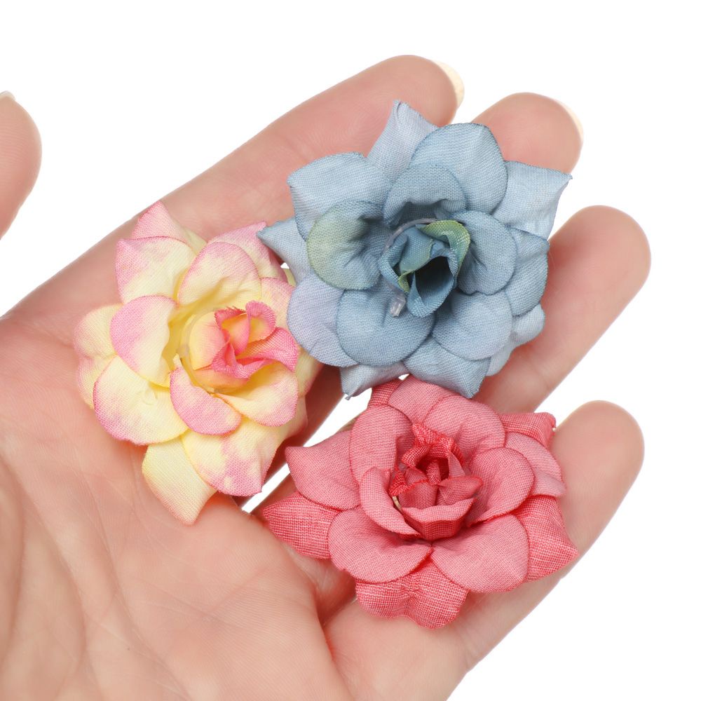 CONOPERY Bộ 5 Bông Hoa Hồng Giả Nhiều Màu Dùng Trang Trí Tiệc Cưới / Sổ Tay Diy