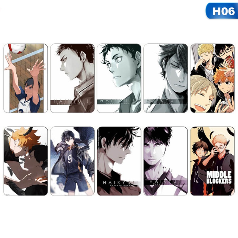 Tmdbyx Bộ 10 miếng dán trang trí hình nhân vật Anime Haikyuu chống thấm nước chất lượng cao