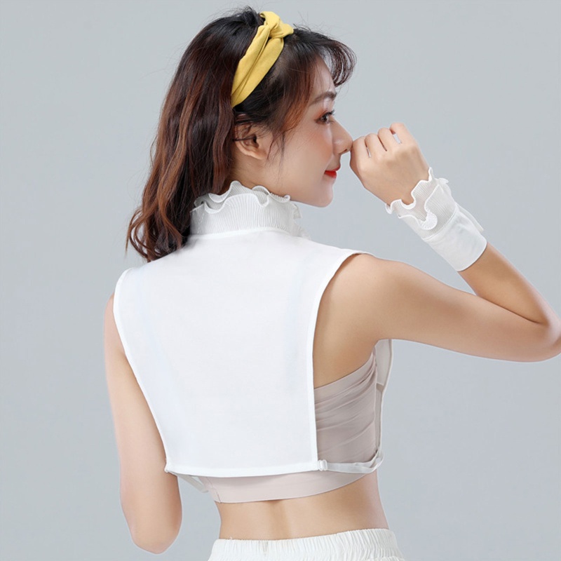 Cổ Áo Sơ Mi Voan Phối Bèo Giả Hai Lớp Cổ Đứng Xinh Xắn Dành Cho Nữ