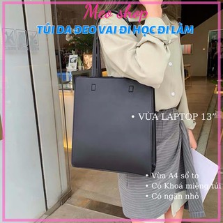 TÚI TOTE DA đeo vai có khoá và ngăn nhỏ- túi da đựng laptop nhỏ túi da công sở văn phòng cho chị em