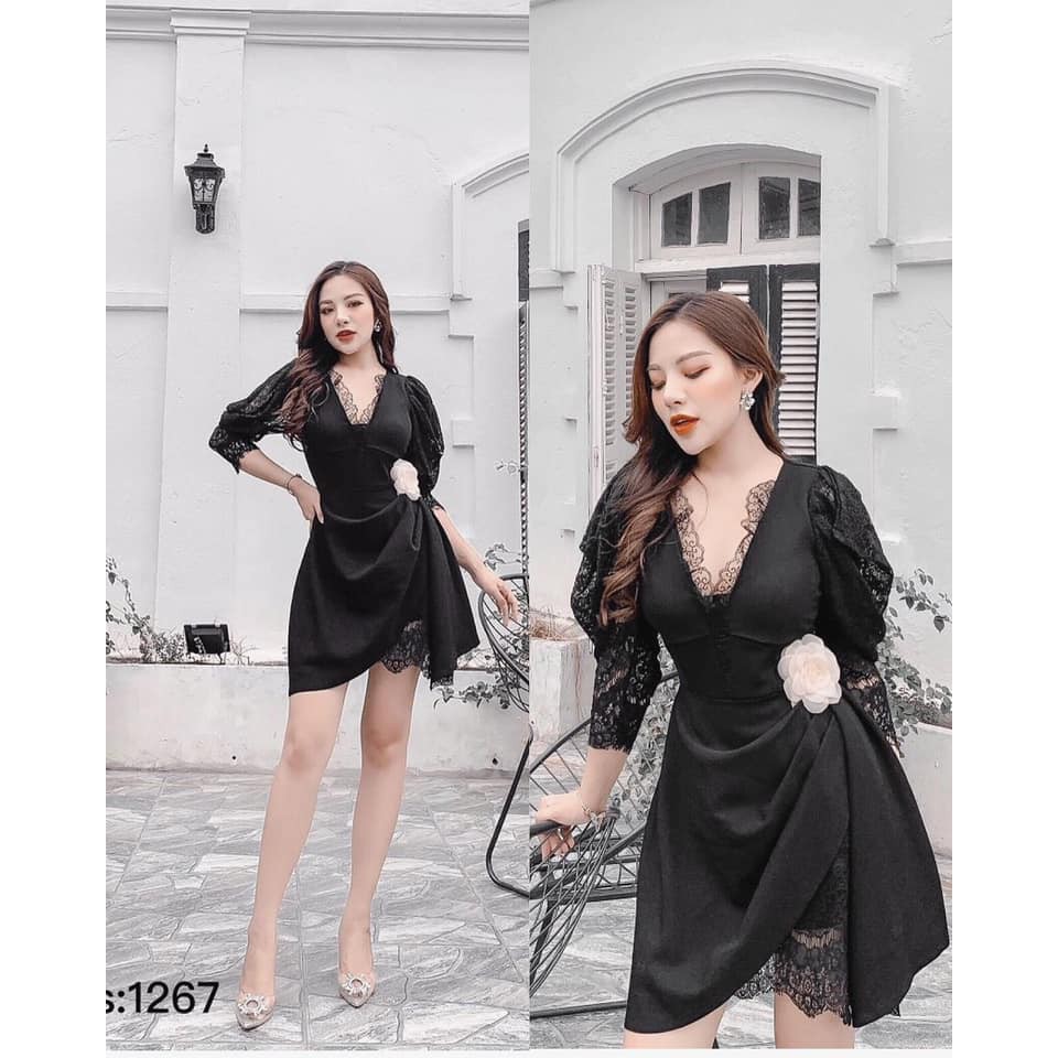 X14 Đầm BigSize dáng suông tà xéo phối ren 🔥