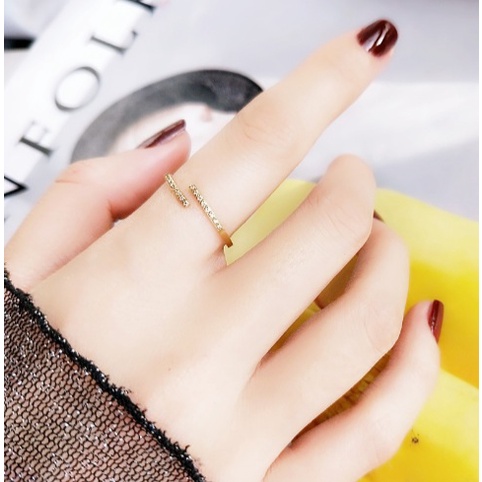 [FreeShip] Nhẫn nữ titan đá hở thời trang J5-206 - CAM KẾT KHÔNG BAY MÀU