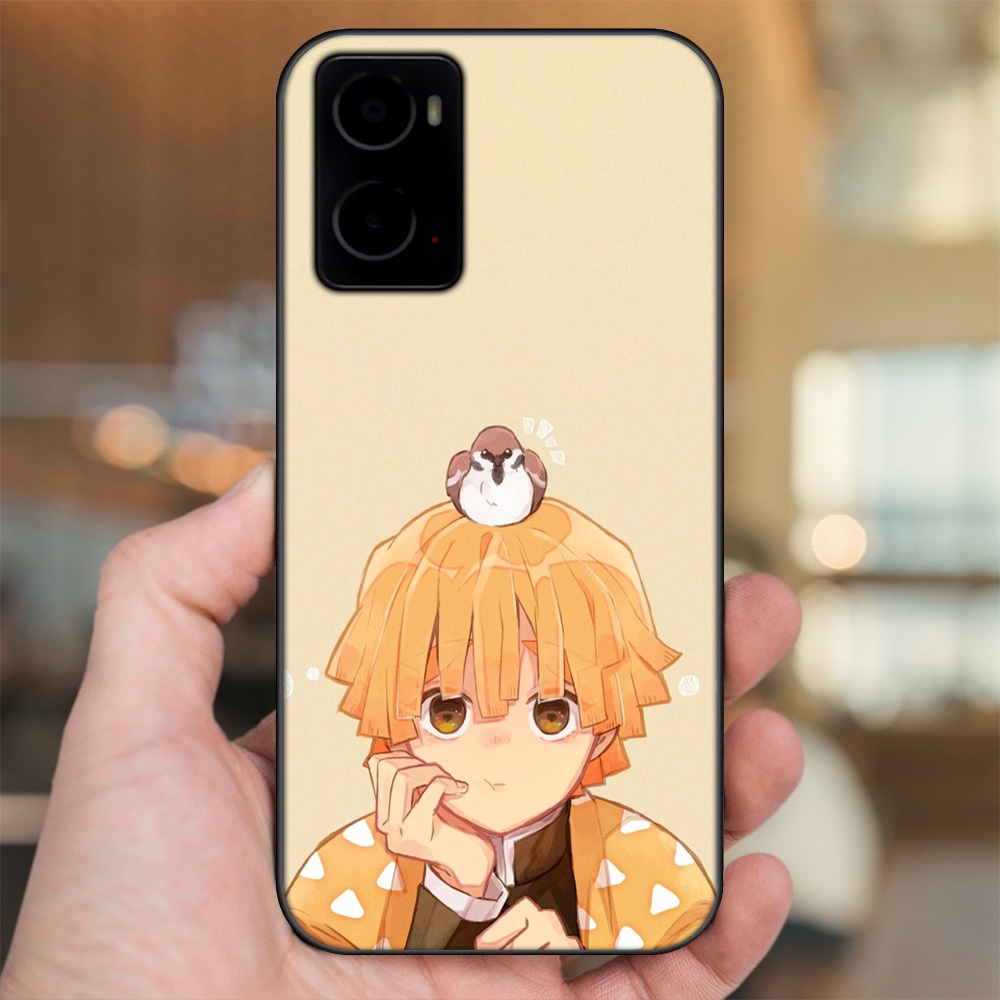 Ốp lưng Oppo A76 viền đen in hình Zenitsu Kimetsu no Yaiba