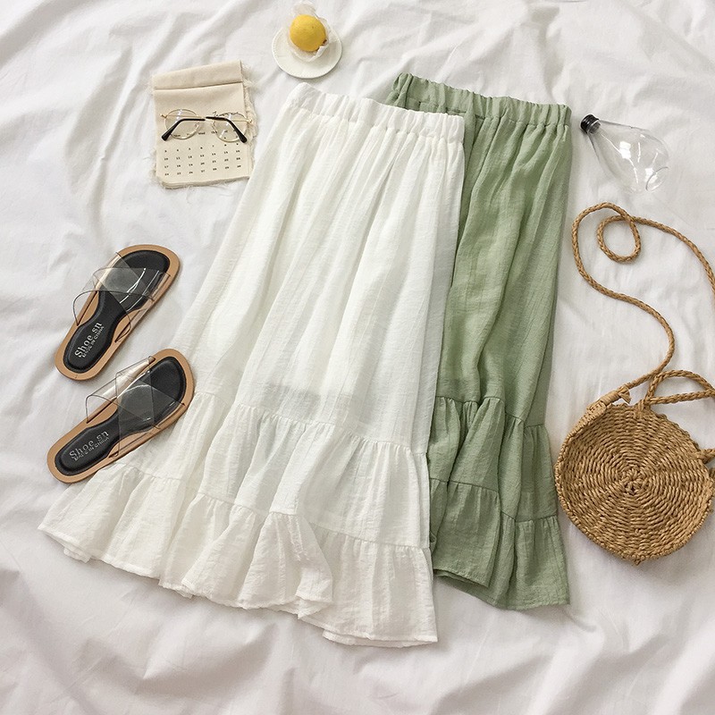 Chân váy dài Xòe tầng mỏng nhẹ nhàng (HÀNG SẴN)