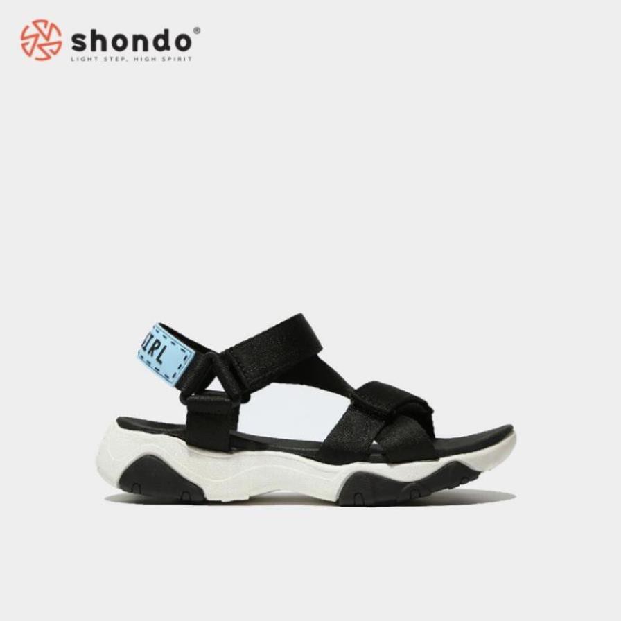 Giày Sandals SHONDO Girly - GIM0010-Đế Trắng Quai Đen * . ‣