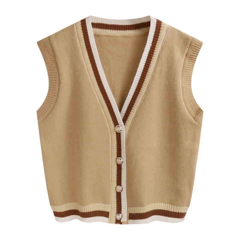 Áo Dệt Kim Sát Nách Màu Sắc Trơn Thời Trang Thu Đông Phong Cách Hàn Quốc Cho Nữ