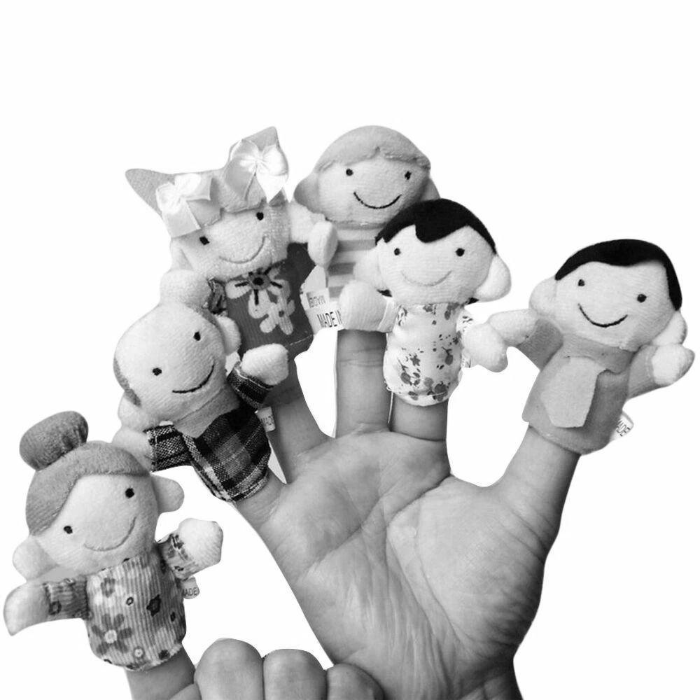 Set 6 Con Rối Đeo Ngón Tay Hình Hoạt Hình Dễ Thương