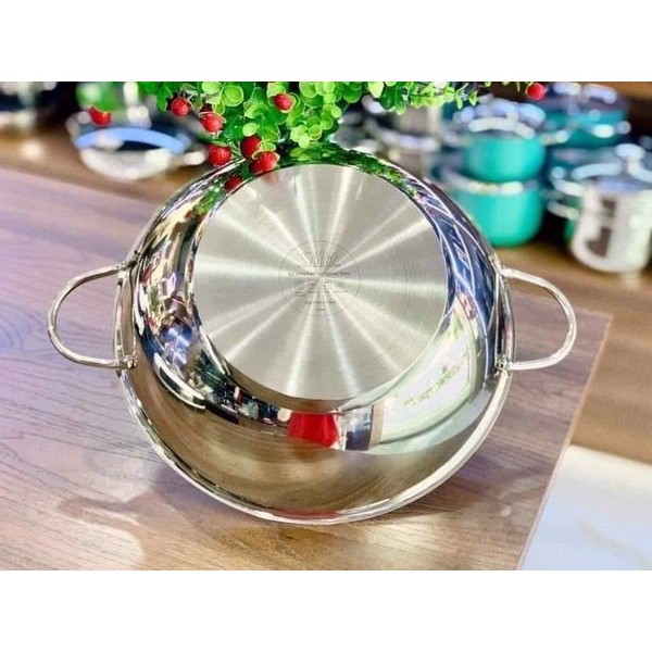 Chảo xào sâu lòng Inox Silit Wok đường kính 32cm [nhập Đức chính hãng]