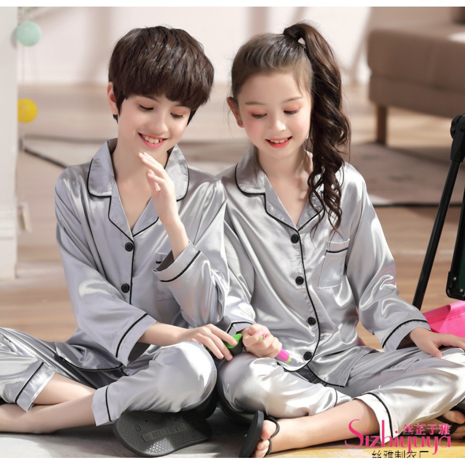 Bộ Đồ Ngủ Pijama Dài Tay 2 Món In Họa Tiết Hoạt Hình Cho Bé