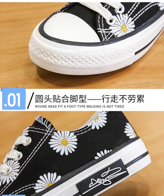 Giày hoa cúc cổ ngắn