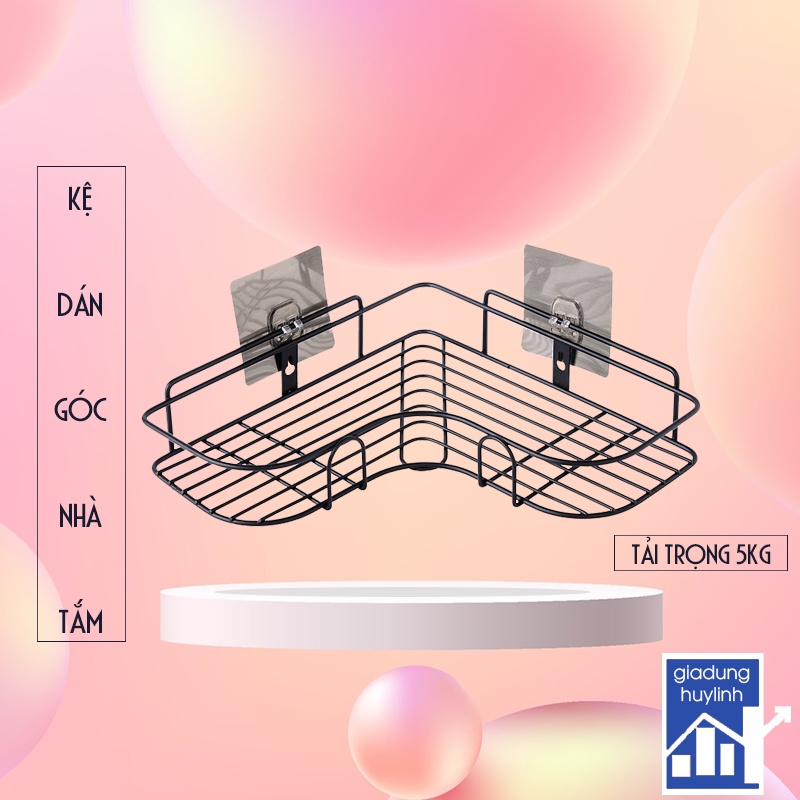 Kệ góc nhà tắm kim loại phun sơn tĩnh điện dán tường siêu dính trong nhà tắm, nhà bếp tiện dụng (KGS05)