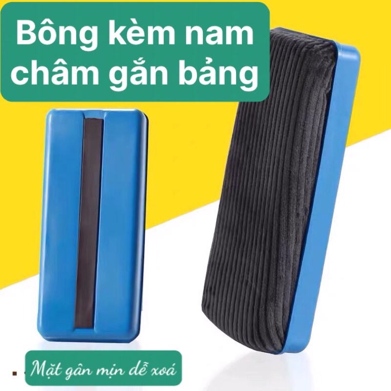 [Mã LIFEBOOK2 giảm 10% đơn 0Đ] Bông lau bảng trắng gắn nam châm, bản to