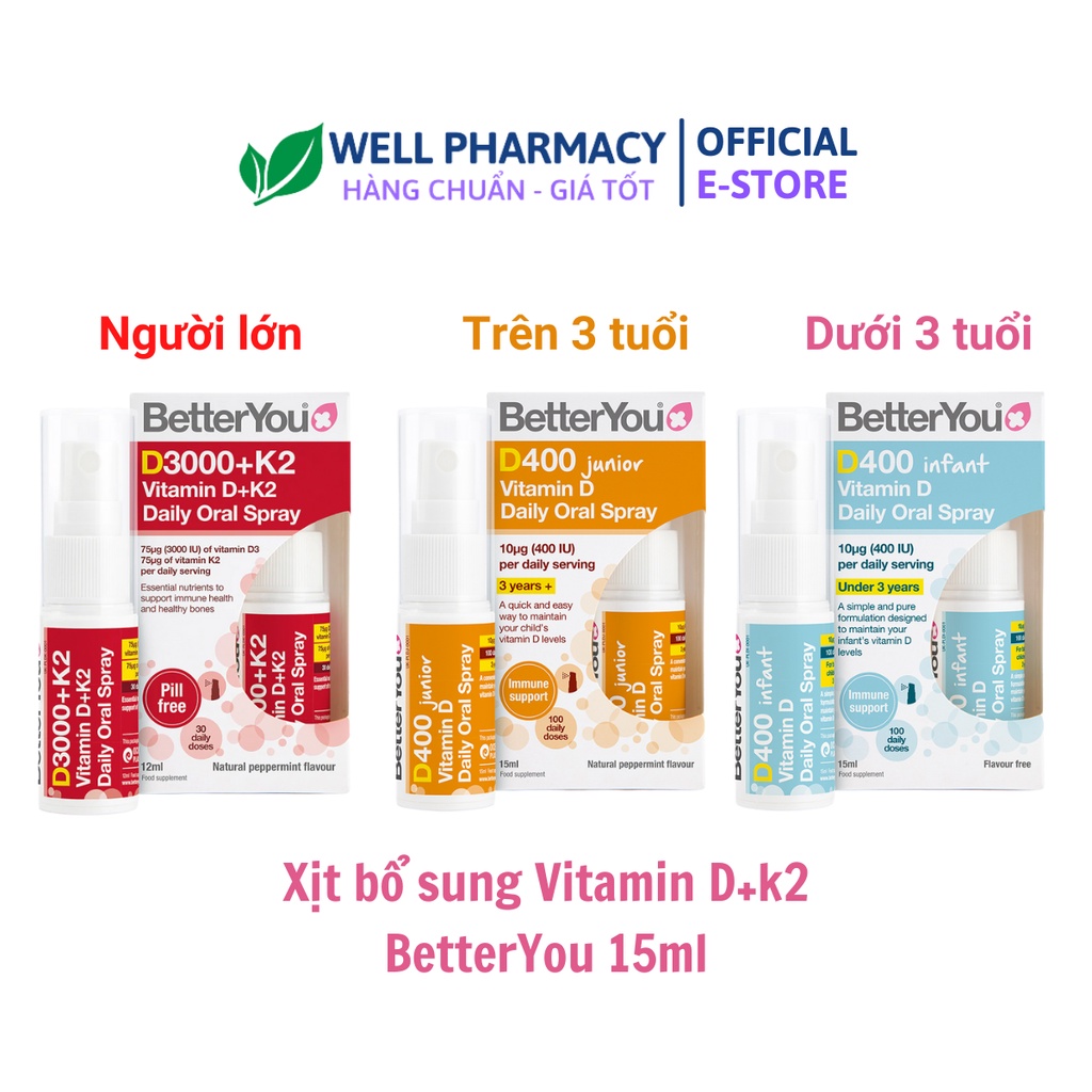 [Date xa mẫu mới nhất] DLUX D3 -Dạng xịt bổ sung Vitamin D3 0-3 tuổi, trên 3 tuổi, người lớn.