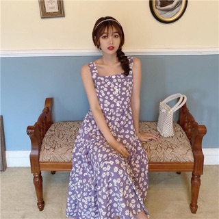 Đầm hoa cúc maxi tầng (có hình thật)