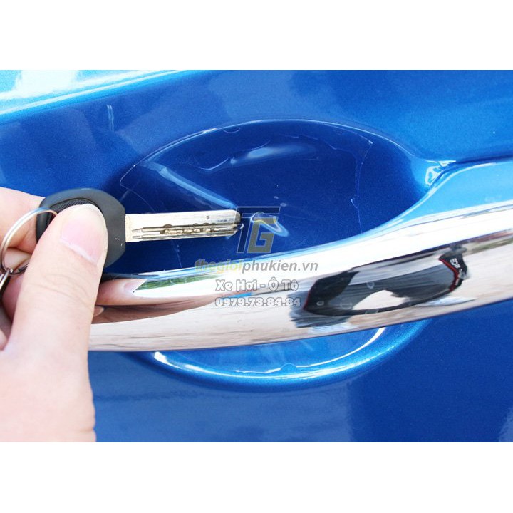 Combo 4 miếng dán chống xước hõm cửa và tay nắm cửa xe Toyota Camry 2012-2018 mạ Crom