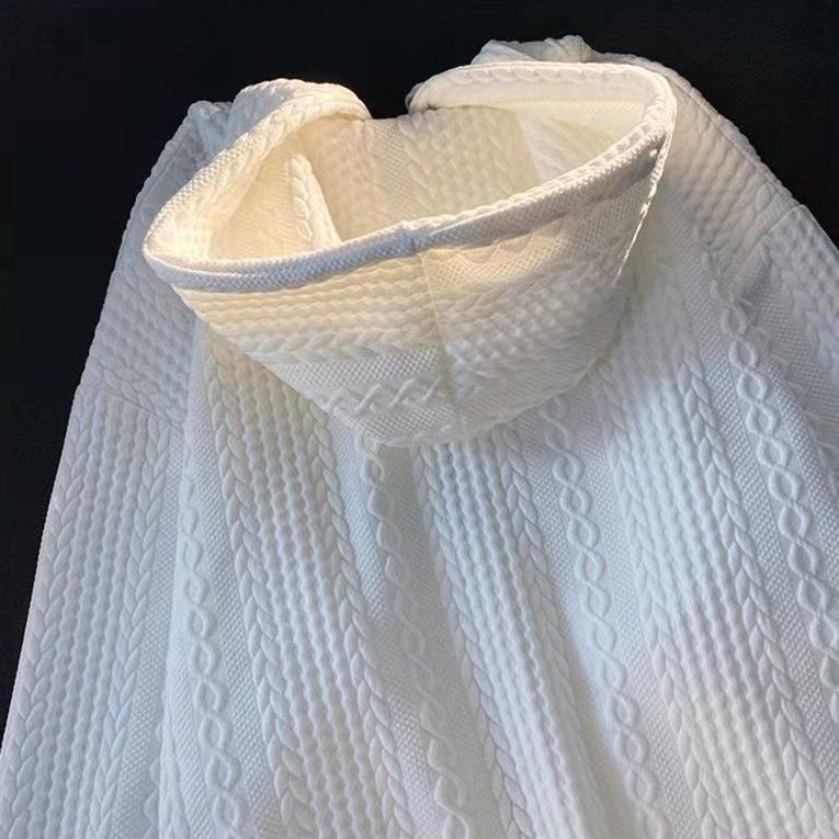 Áo hoodie Khóa Kéo form rộng dập vân thêm Dây Hàn Quốc