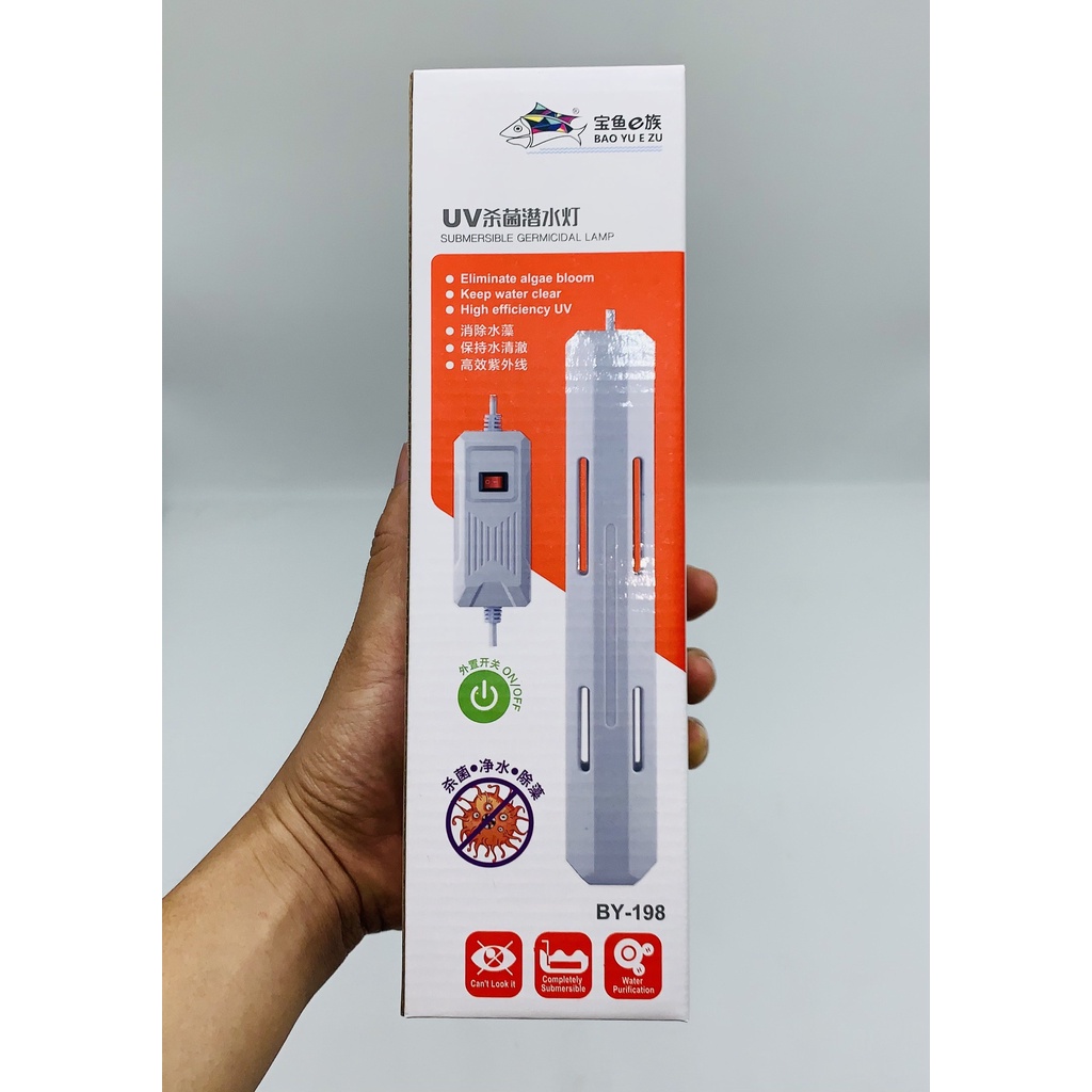 Đèn UV BAOYU BY199-5W, BY198-7W, BY198-11W công suất 5W-7W-9W-11W diệt rêu, tảo, khuẩn có hại cho bể cá cảnh, hồ Koi