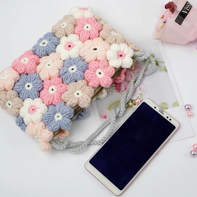 [Mẫu Mới 2022] DIY Combo Nguyên Liệu Làm Túi Bông Hoa Nhiều Màu  - Qùa Tặng Handmade Ý Nghĩa ( Có Video Hướng Dẫn)